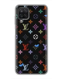 Чехол для Samsung Galaxy A12 с картинкой «Цветная монограмма LV»