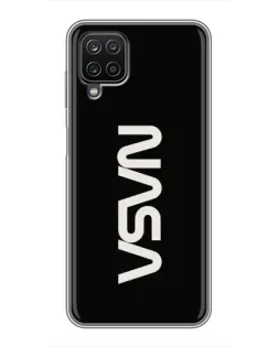 Чехол для Samsung Galaxy A12 с картинкой «NASA — вертикальный логотип»