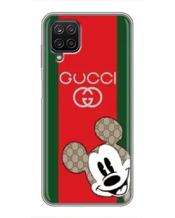 Чехол для Samsung Galaxy A12 с картинкой «Gucci — полосы и Микки»