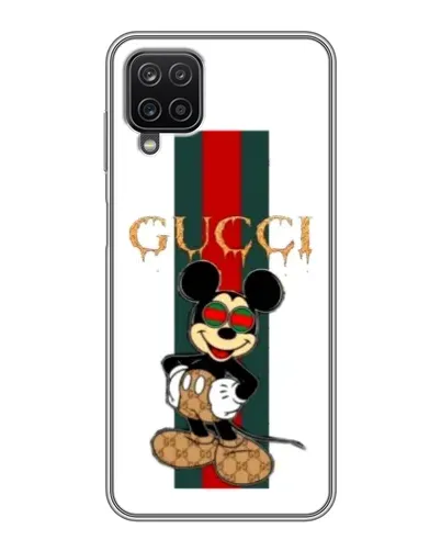 Чехол для Samsung Galaxy A12 с картинкой «Микки Маус Gucci — полосы»