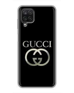 Чехол для Samsung Galaxy A12 с картинкой «Gucci — золото на черном»