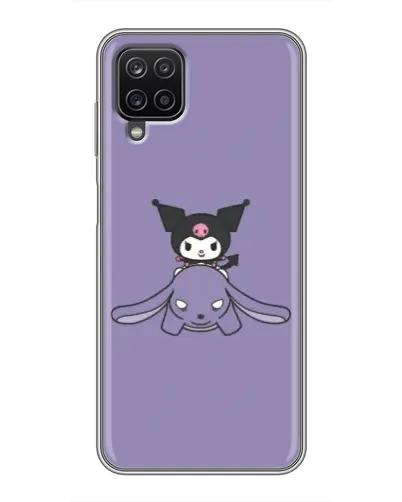 Чехол для Samsung Galaxy A12 с картинкой «Kuromi на лиловом фоне»