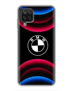 Чехол для Samsung Galaxy A12 с картинкой «Логотип BMW и неоновые дуги» Чехол для Samsung Galaxy A12 с картинкой «Логотип BMW и неоновые дуги»