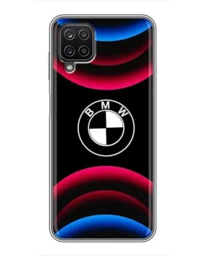 Чехол для Samsung Galaxy A12 с картинкой «Логотип BMW и неоновые дуги» Чехол для Samsung Galaxy A12 с картинкой «Логотип BMW и неоновые дуги»
