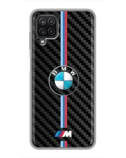 Чехол для Samsung Galaxy A12 с картинкой «Эмблема BMW и карбон» Чехол для Samsung Galaxy A12 с картинкой «Эмблема BMW и карбон»