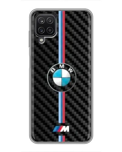 Чехол для Samsung Galaxy A12 с картинкой «Эмблема BMW и карбон» Чехол для Samsung Galaxy A12 с картинкой «Эмблема BMW и карбон»