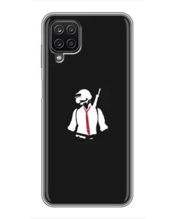 Чехол для Samsung Galaxy A12 с картинкой «PUBG — силуэт воина»