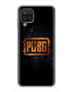 Чехол для Samsung Galaxy A12 с картинкой «PUBG — золотой логотип»