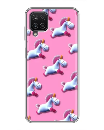 Чехол для Samsung Galaxy A12 с картинкой «Единороги на розовом»