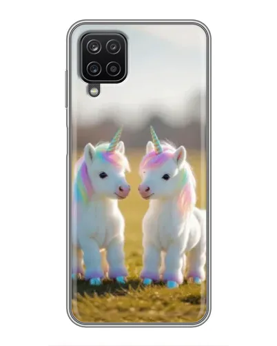 Чехол для Samsung Galaxy A12 с картинкой «Пара единорогов»