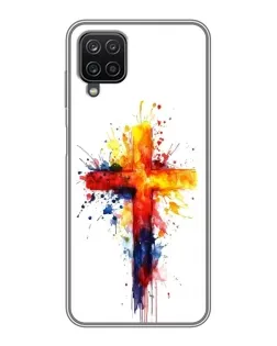 Чехол для Samsung Galaxy A12 с картинкой «Акварельный крест»