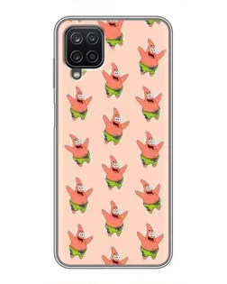 Чехол для Samsung Galaxy A12 с картинкой «Патрик Стар паттерн»