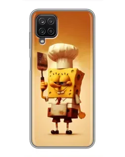 Чехол для Samsung Galaxy A12 с картинкой «Губка Боб повар»