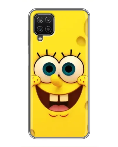 Чехол для Samsung Galaxy A12 с картинкой «Губка Боб улыбка»