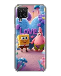 Чехол для Samsung Galaxy A12 с картинкой «Губка Боб Патрик»