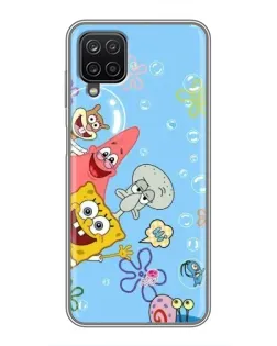 Чехол для Samsung Galaxy A12 с картинкой «Веселые пузырьки»
