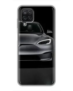 Чехол для Samsung Galaxy A12 с картинкой «Tesla Model S Look»