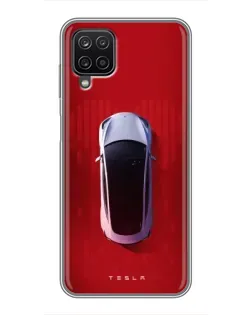 Чехол для Samsung Galaxy A12 с картинкой «Tesla Top View»