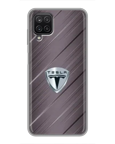 Чехол для Samsung Galaxy A12 с картинкой «Металлическая текстура Tesla» Чехол для Samsung Galaxy A12 с картинкой «Металлическая текстура Tesla»