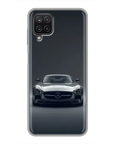 Чехол для Samsung Galaxy A12 с картинкой «Mercedes на черном»