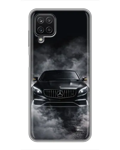 Чехол для Samsung Galaxy A12 с картинкой «Mercedes в дыму»