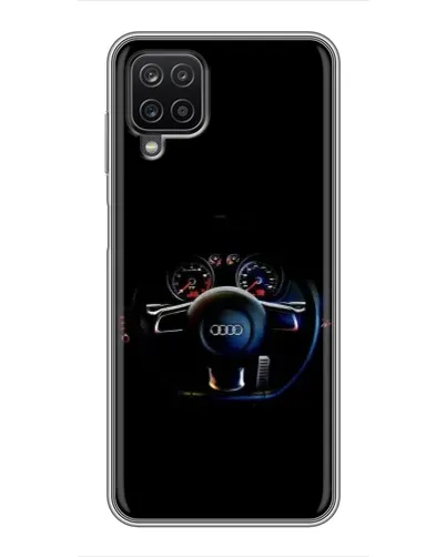 Чехол для Samsung Galaxy A12 с картинкой «Салон Audi — руль»