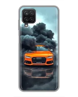 Чохол для Samsung Galaxy A12 з картинкою «Audi у хмарах диму» Чохол для Samsung Galaxy A12 з картинкою «Audi у хмарах диму»