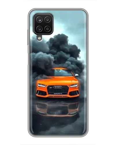 Чехол для Samsung Galaxy A12 с картинкой «Audi в облаках дыма»