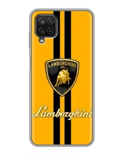 Чехол для Samsung Galaxy A12 с картинкой «Lamborghini Stripe желтый»