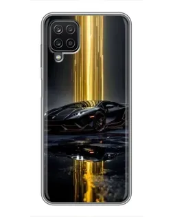 Чехол для Samsung Galaxy A12 с картинкой «Ночной Lamborghini драйв»