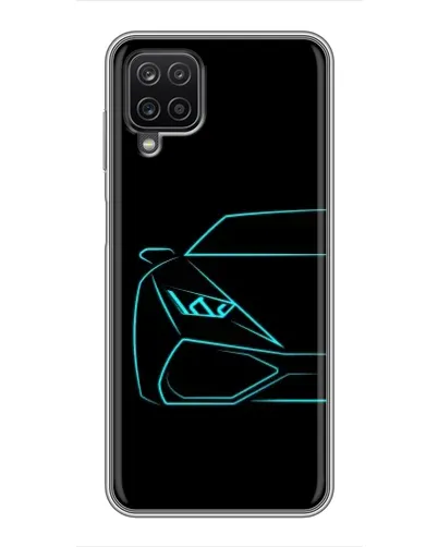 Чехол для Samsung Galaxy A12 с картинкой «Голубой силуэт Lamborghini» Чехол для Samsung Galaxy A12 с картинкой «Голубой силуэт Lamborghini»