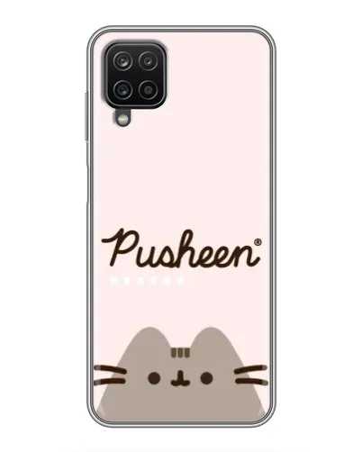 Чехол для Samsung Galaxy A12 с картинкой «Pusheen логотип»