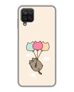 Чехол для Samsung Galaxy A12 с картинкой «Пушин на шариках»