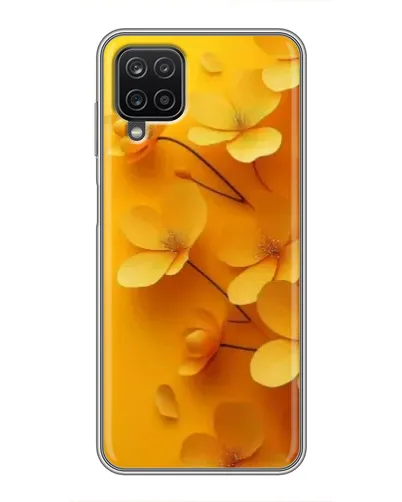 Чехол для Samsung Galaxy A12 с картинкой «Золотые лепестки»