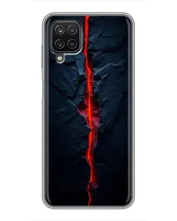 Чехол для Samsung Galaxy A12 с картинкой «Kрасная лавовая трещина»