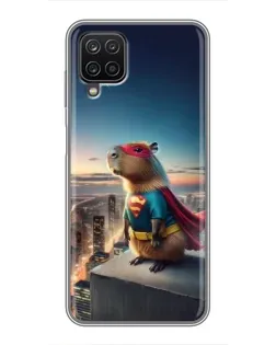 Чехол для Samsung Galaxy A12 с картинкой «Капи-мен супергерой»