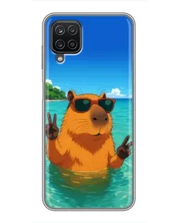 Чехол для Samsung Galaxy A12 с картинкой «Морская капибара»