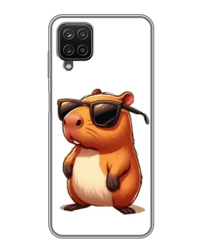 Чехол для Samsung Galaxy A12 с картинкой «Капибара в очках»