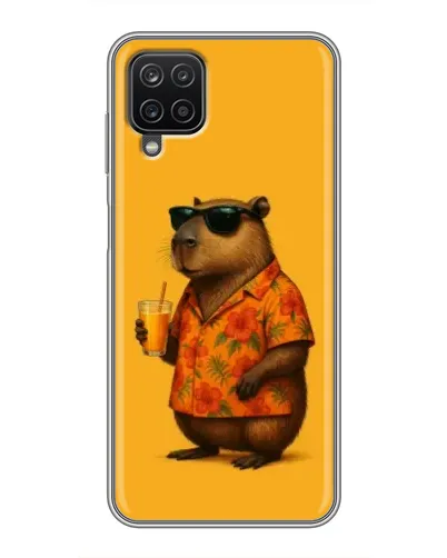 Чехол для Samsung Galaxy A12 с картинкой «Капибара на отдыхе»