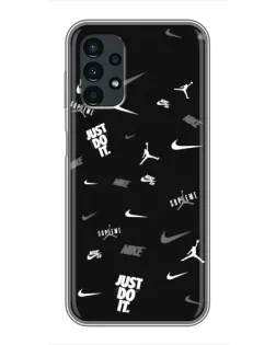 Чехол для Samsung Galaxy A13 (4G) с картинкой «Nike Black Pattern» Чехол для Samsung Galaxy A13 (4G) с картинкой «Nike Black Pattern»