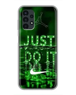 Чехол для Samsung Galaxy A13 (4G) с картинкой «Зеленый неоновый Nike»