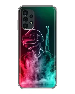 Чехол для Samsung Galaxy A13 (4G) с картинкой «PUBG — огненный воин» Чехол для Samsung Galaxy A13 (4G) с картинкой «PUBG — огненный воин»