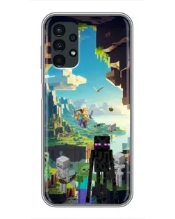 Чехол для Samsung Galaxy A13 (4G) с картинкой «Эндермен в лесу»