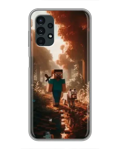 Чехол для Samsung Galaxy A13 (4G) с картинкой «Стив в лесу»
