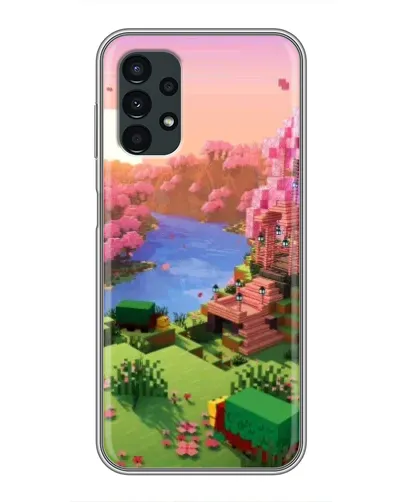 Чехол для Samsung Galaxy A13 (4G) с картинкой «Розовое дерево Minecraft»