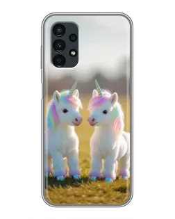 Чехол для Samsung Galaxy A13 (4G) с картинкой «Пара единорогов»