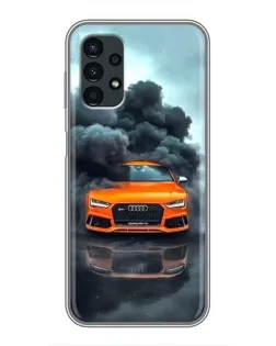 Чехол для Samsung Galaxy A13 (4G) с картинкой «Audi в облаках дыма»