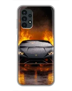 Чехол для Samsung Galaxy A13 (4G) с картинкой «Lamborghini в огне»