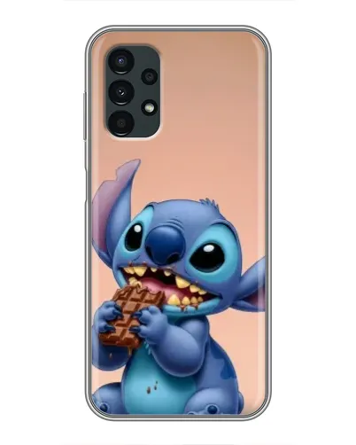 Чехол для Samsung Galaxy A13 (4G) с картинкой «Стич ест шоколад»