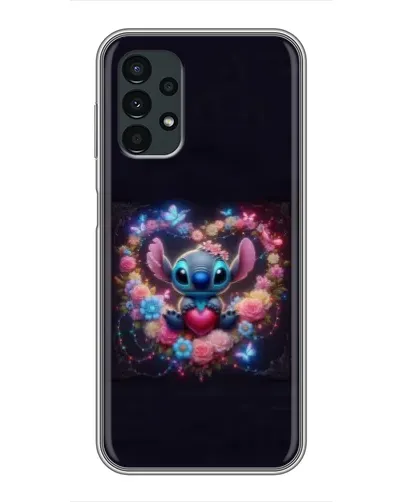 Чехол для Samsung Galaxy A13 (4G) с картинкой «Stitch в цветах»